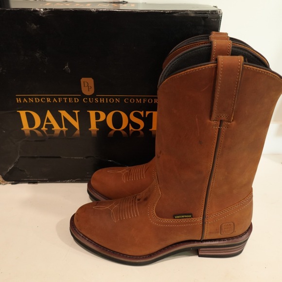 Bottines Western Dan Post Vintage Peau De Lézard Rouille Et Or - BSW14